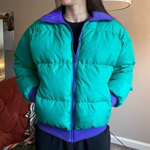 Vintage Reversible Columbia Down Puffer